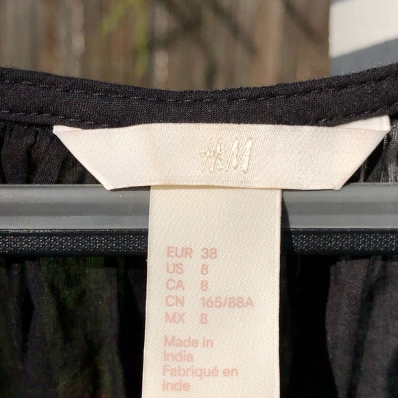 H&M/Black & Orange Embroidered Peasant Blouse/ SZ 8 - Picture 4 of 8